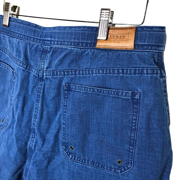 Lauren Ralph Lauren Denim Utility Shorts 12 High Waisted Carpenter Style 90s Y2K - Picture 5 of 9